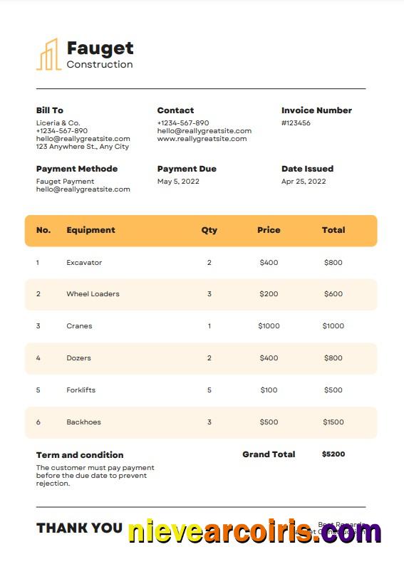 Construction Invoice